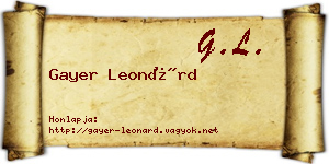 Gayer Leonárd névjegykártya