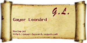 Gayer Leonárd névjegykártya