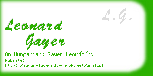 leonard gayer business card